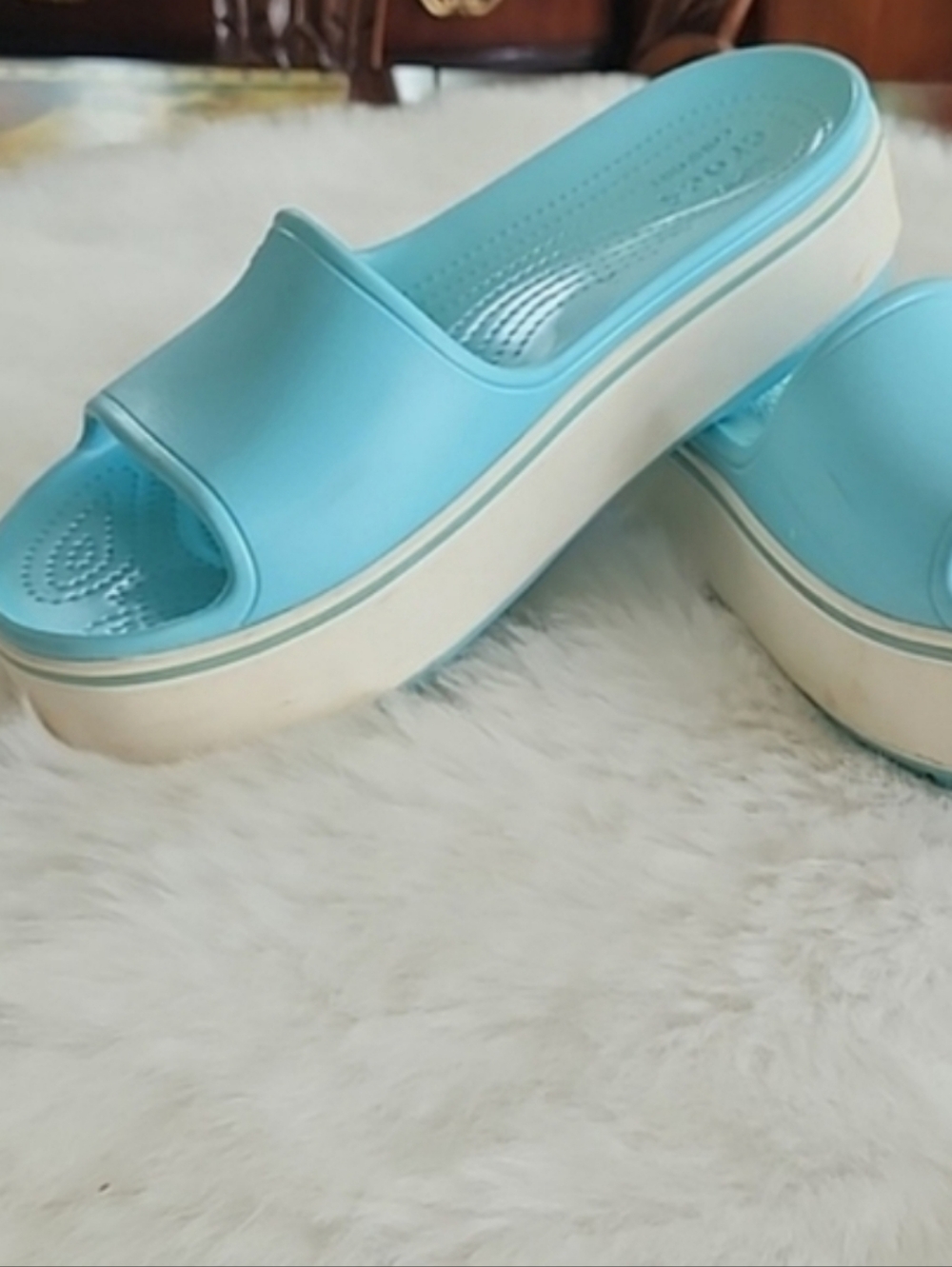 CROCS Iconic Comfort Crocband Platform Slide In Sandals Shoes W10 M8